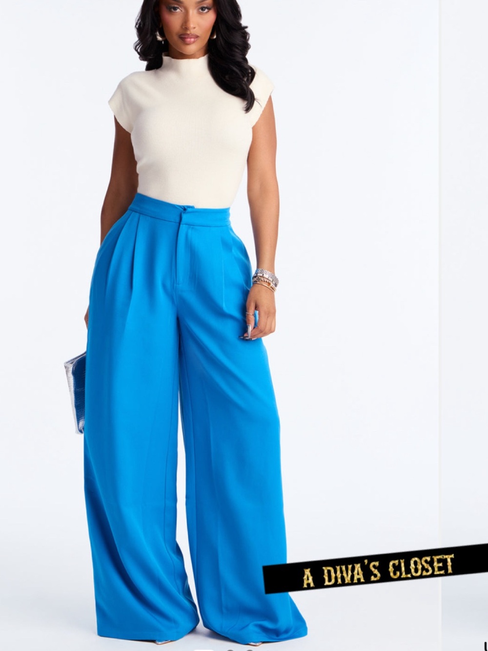 Delia Wide Leg Crepe Pant